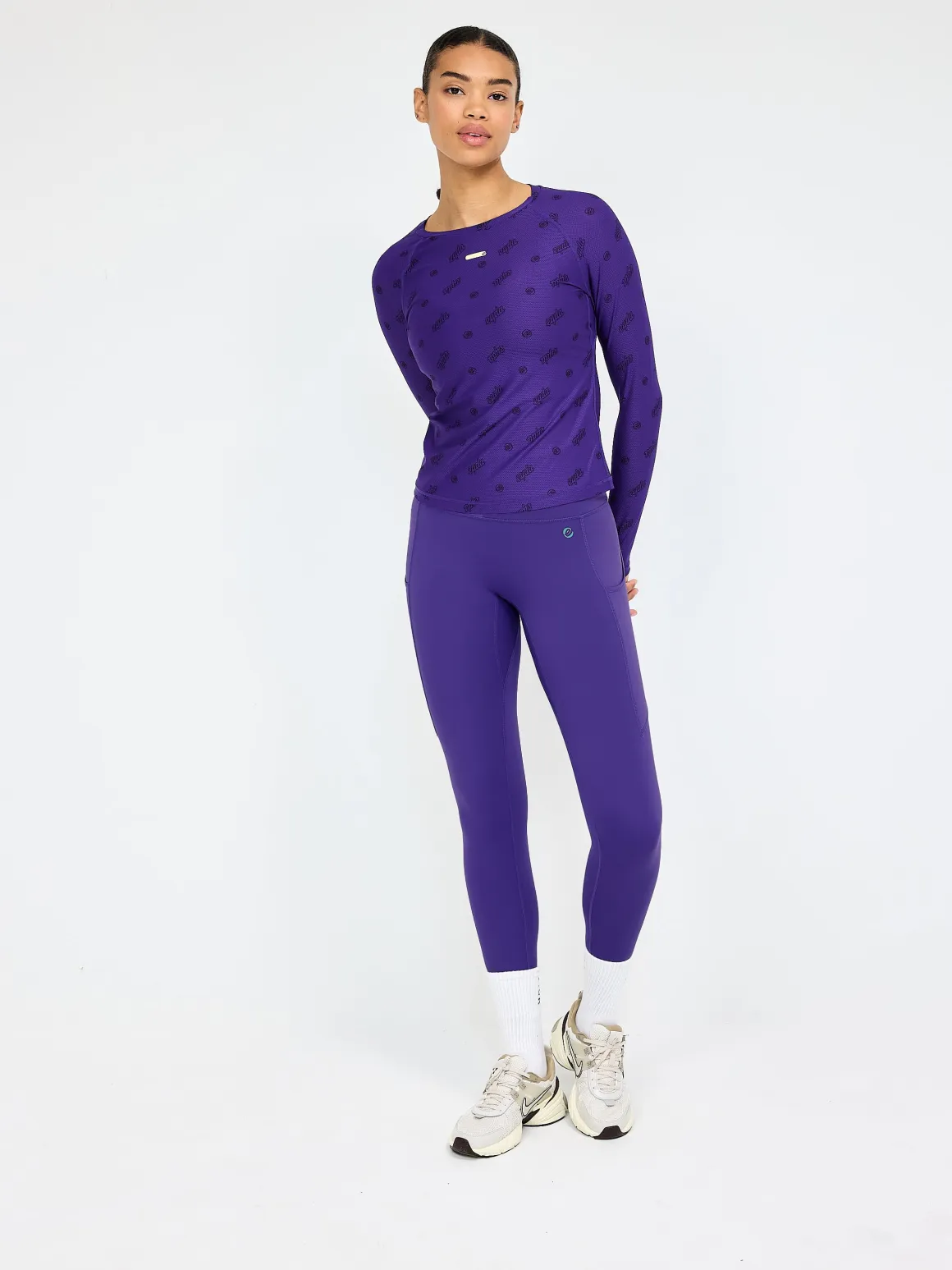 Dea Long Sleeve Crazy Indigo/Logo Print