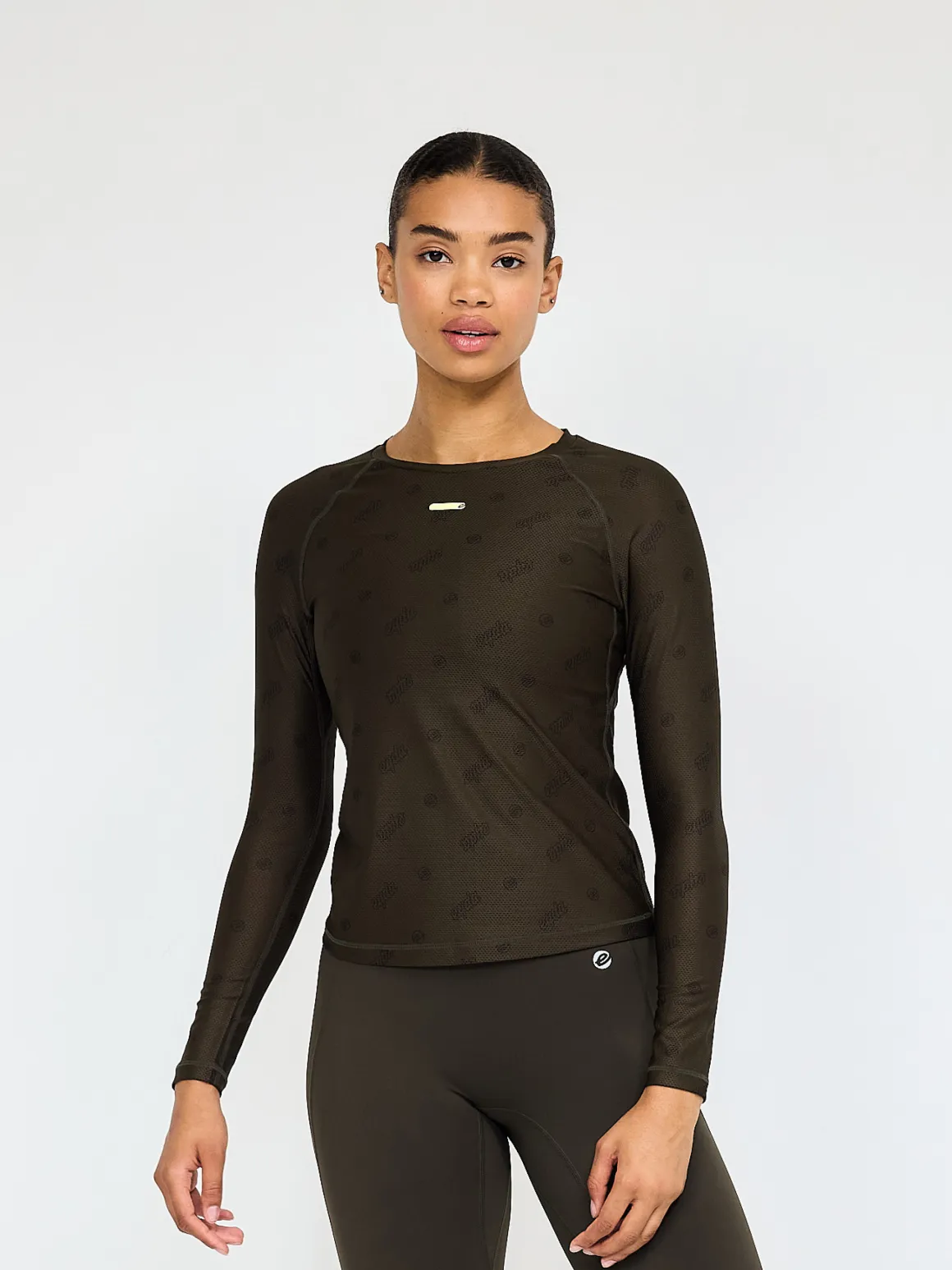 Dea Long Sleeve Dark Olive/Logo Print