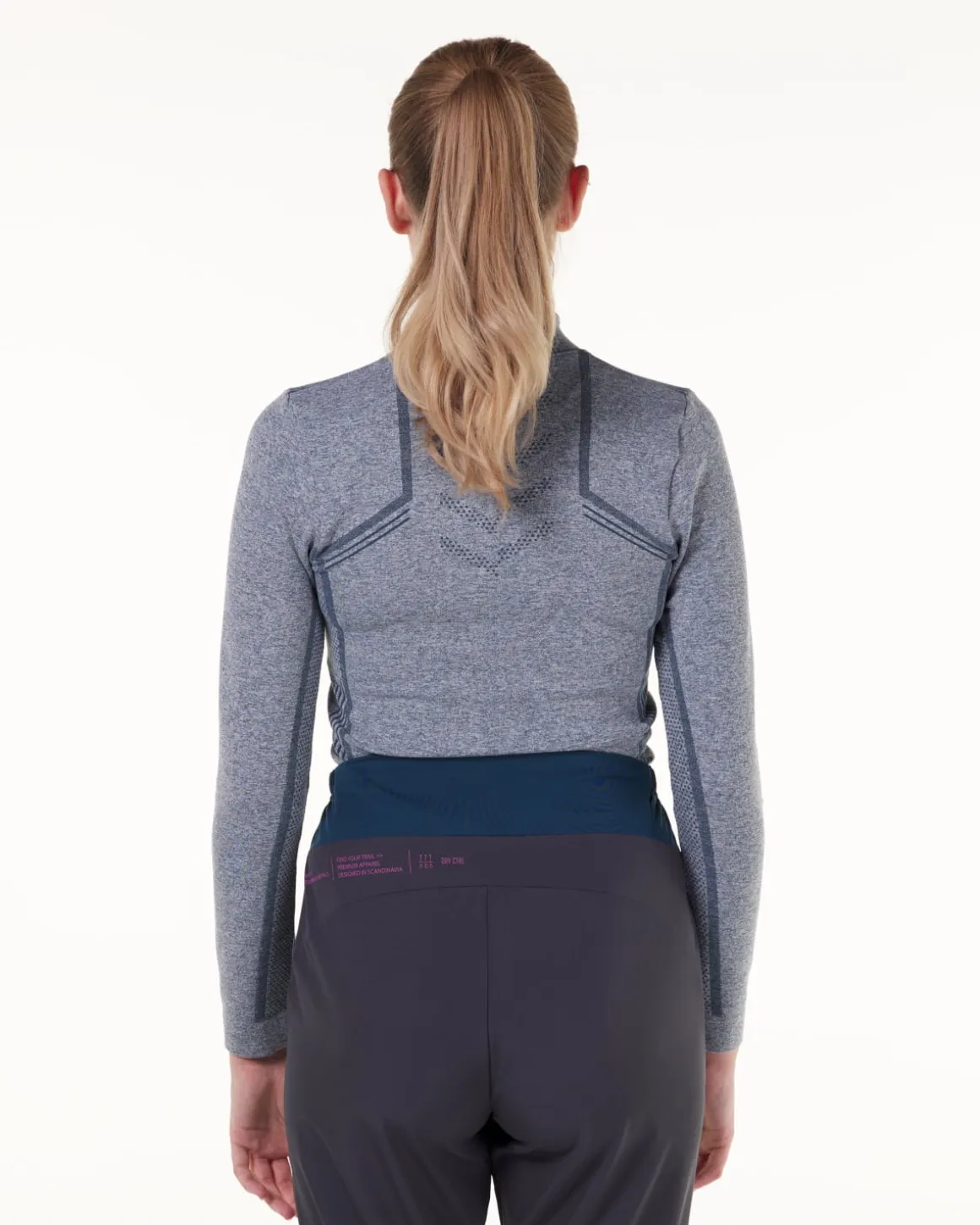 Dry Ctrl Seamless LS Blue Melange