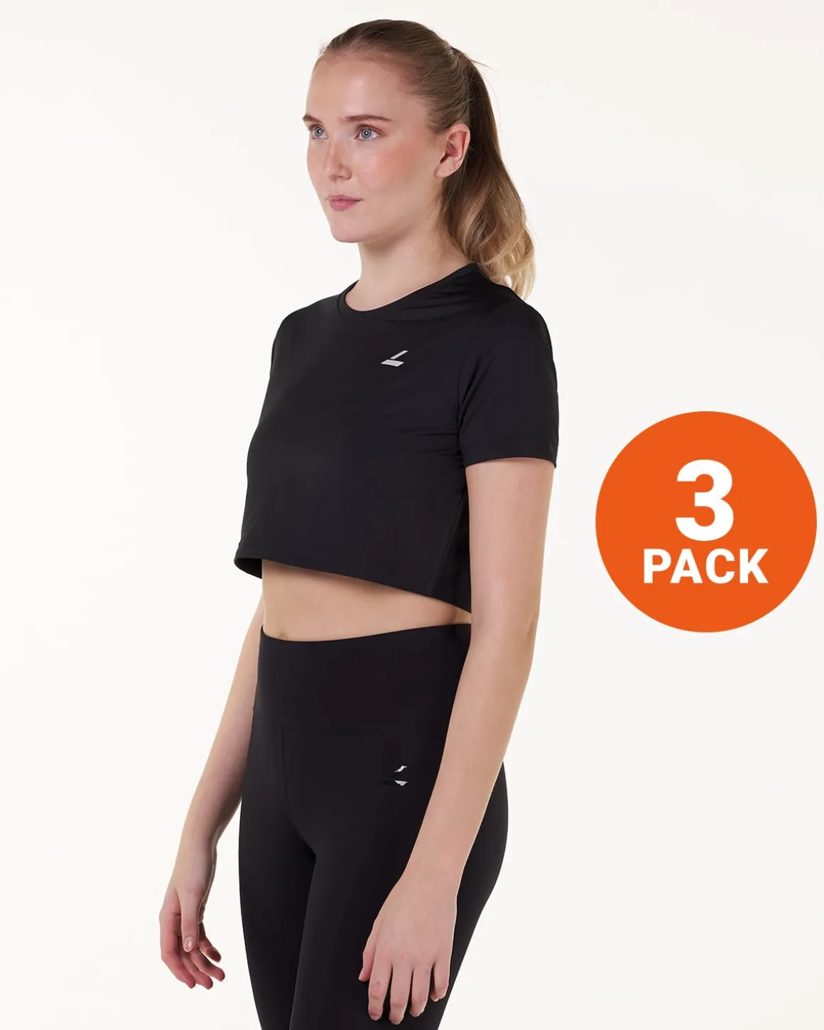 Essential Crop T-shirt Black 3-PACK