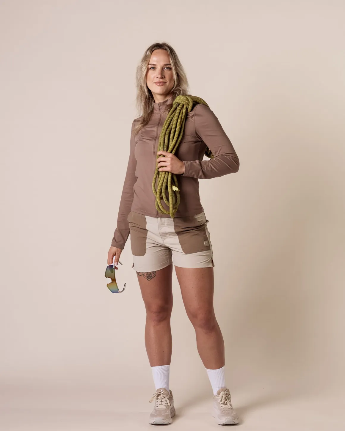 Essential Full Zip Jacket Beige Fossil