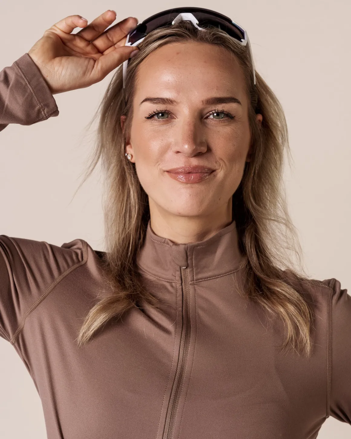 Essential Full Zip Jacket Beige Fossil
