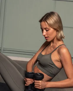 Essential Light Bra + Essential Training Tights Green Olive SET