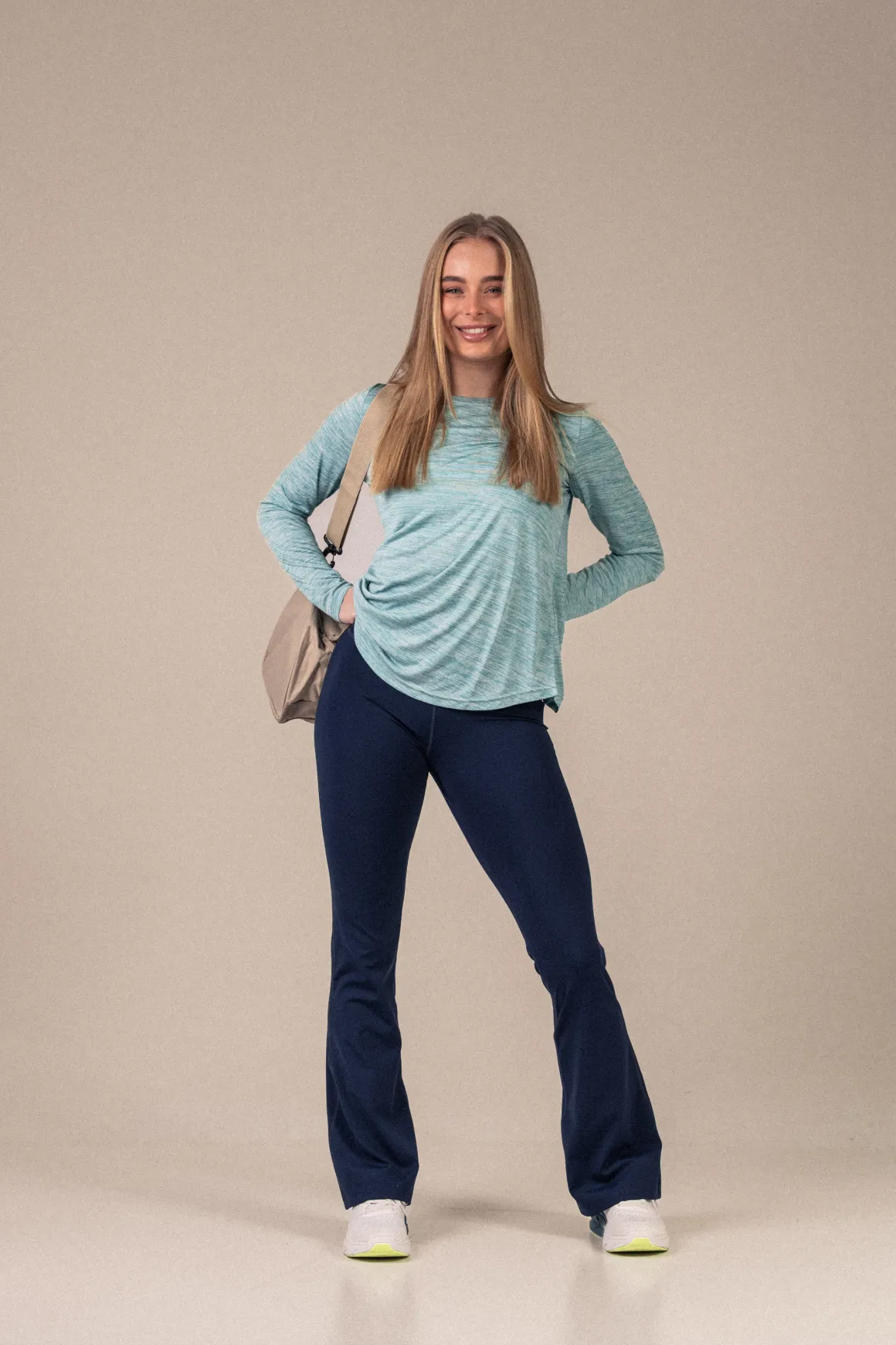 Essential Marl Long Sleeve Blue Turquoise