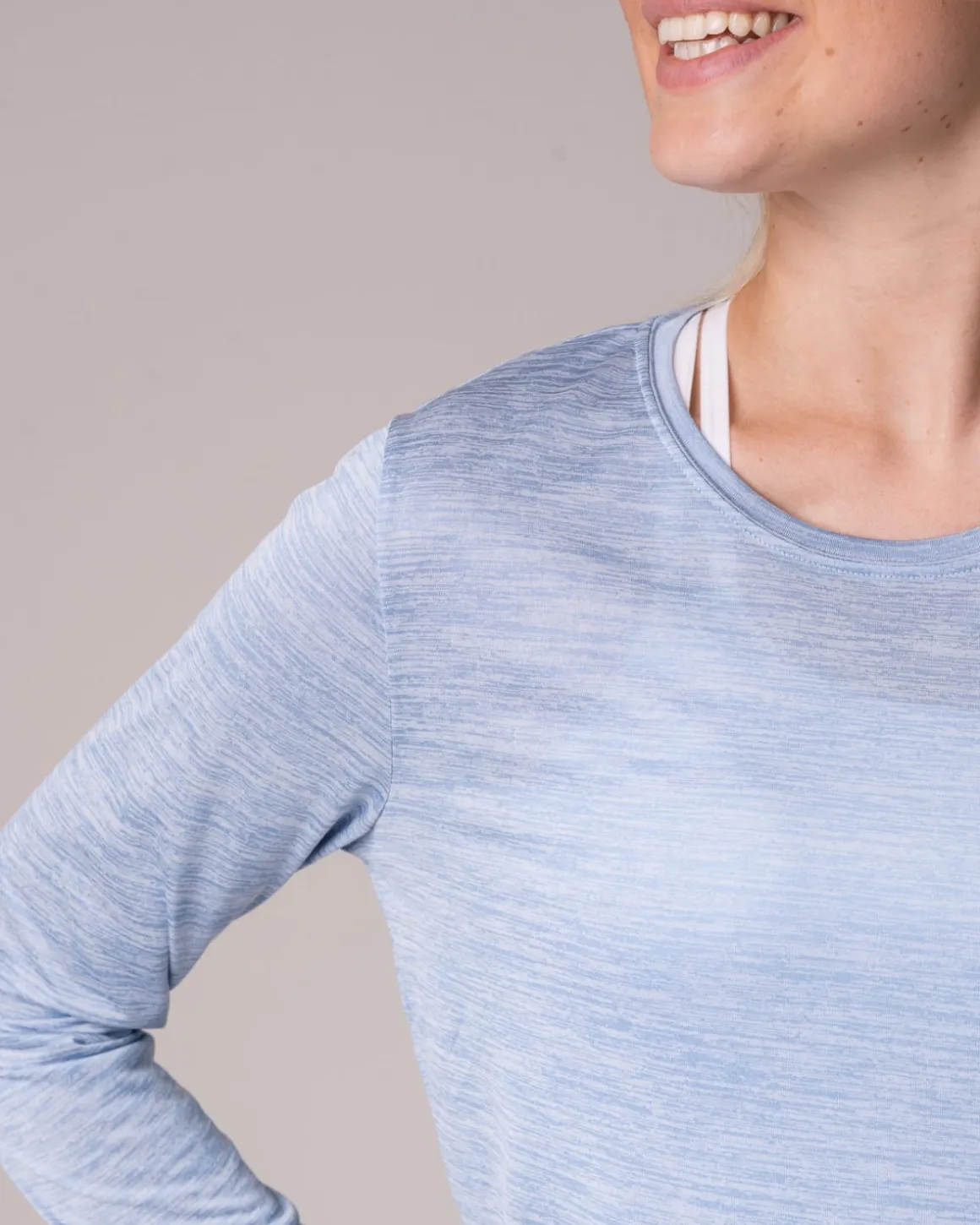 Essential Marl Long Sleeve Blue Airy Marl