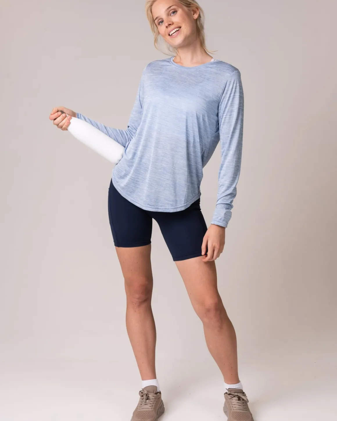 Essential Marl Long Sleeve Blue Airy Marl