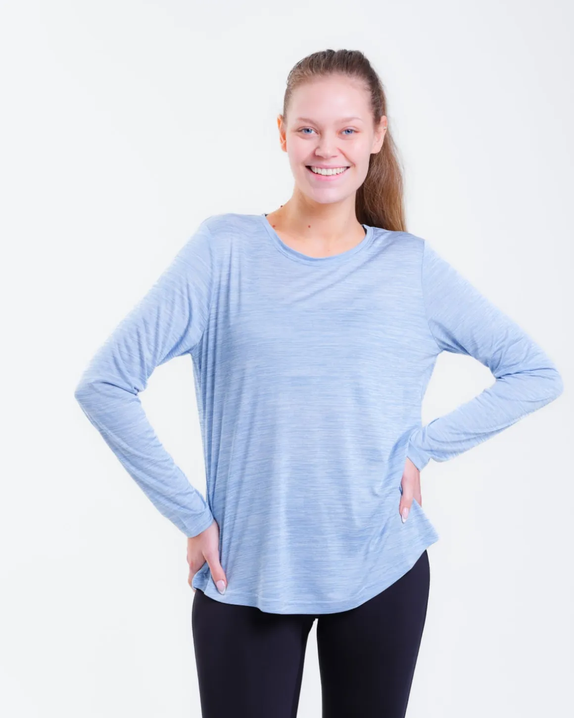 Essential Marl Long Sleeve Blue Soft Marl