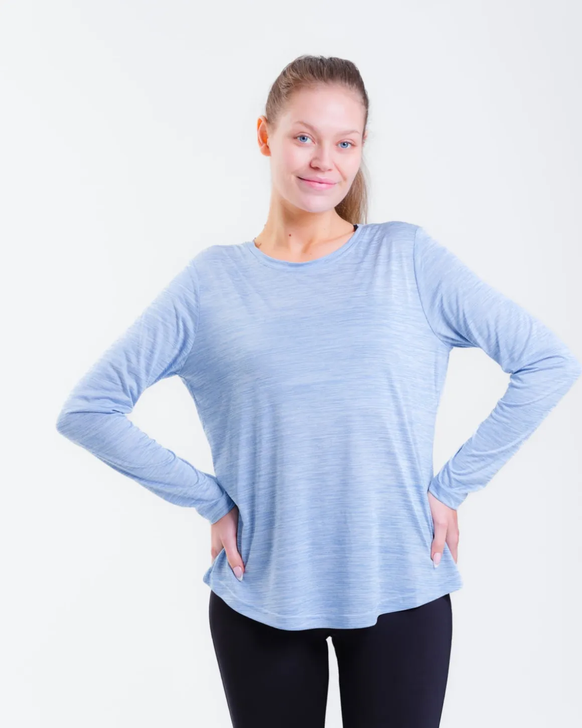 Essential Marl Long Sleeve Blue Soft Marl
