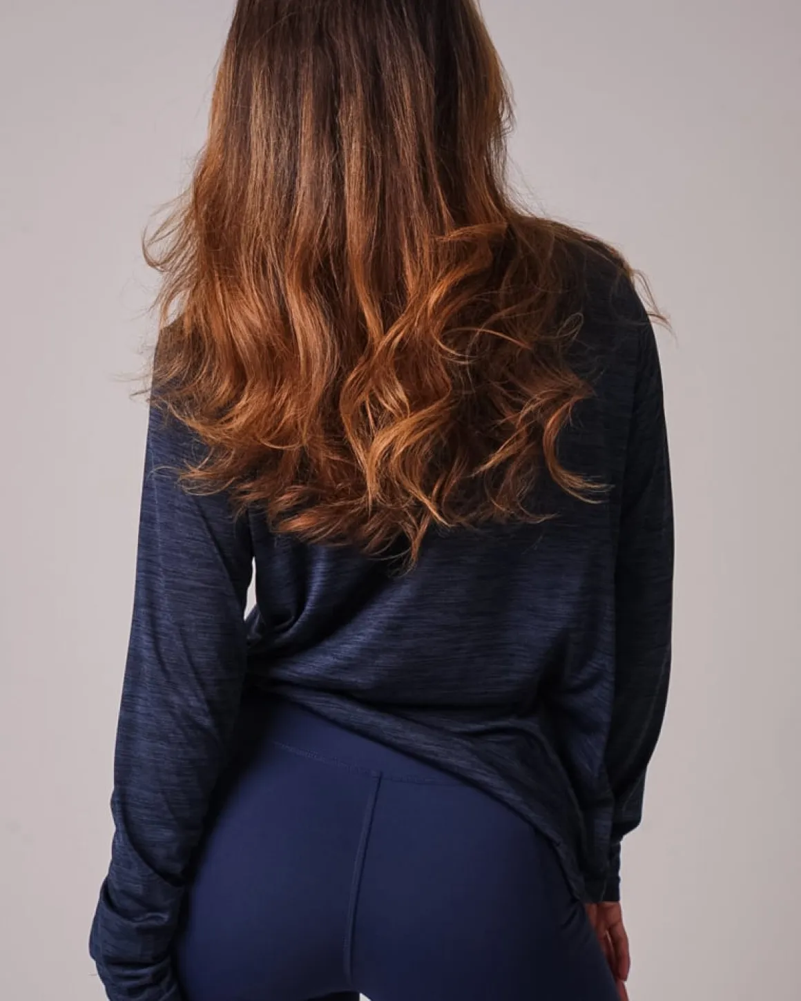 Essential Marl Long Sleeve Blue Navy Marl