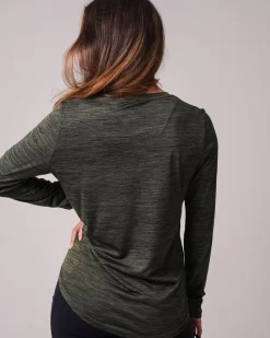 Essential Marl Long Sleeve Green Forest Marl