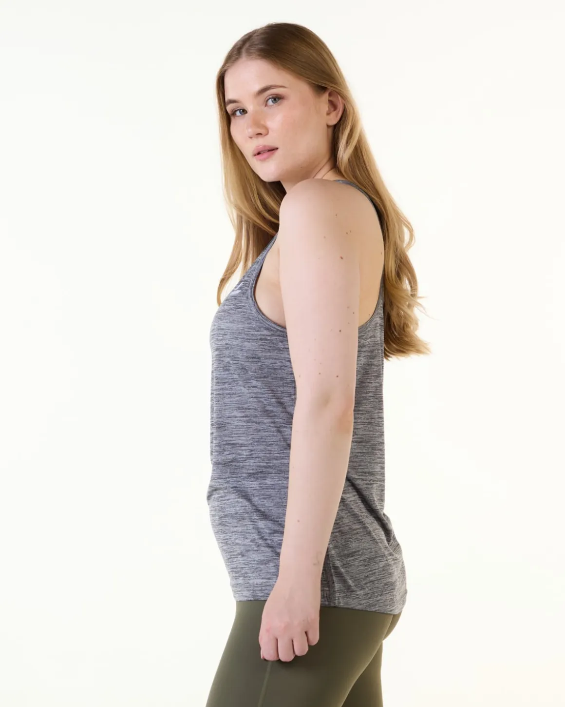 Essential Marl Tank Top Grey Marl
