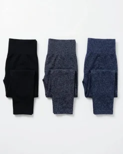 Essential Seamless Tights Black/Grey/Navy 3-PACK