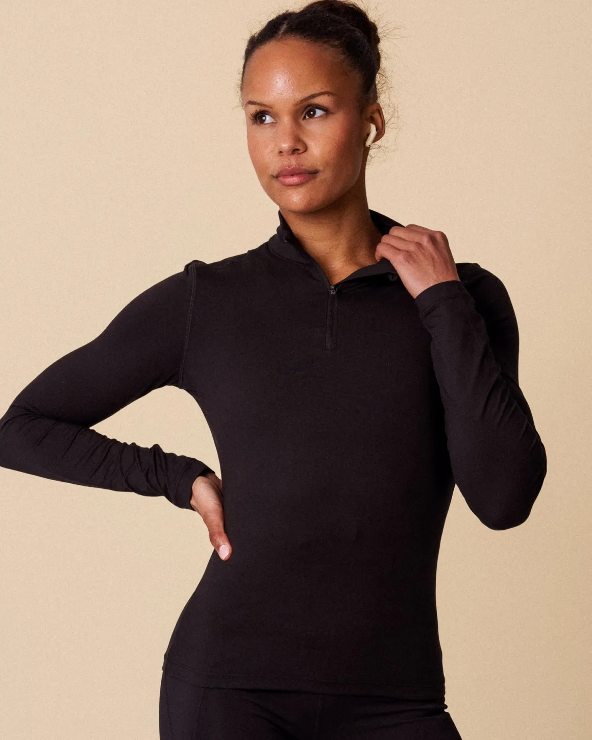 Essential 1/4 Zip Jacket Black