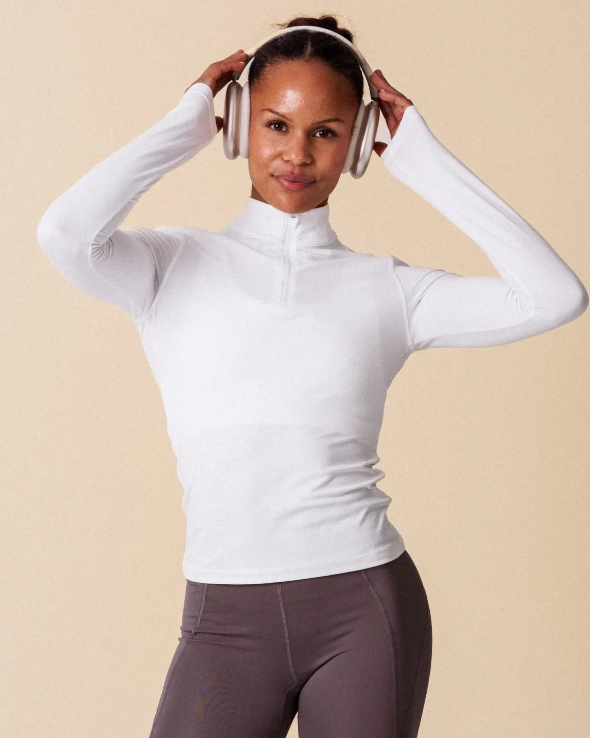 Essential 1/4 Zip Jacket White