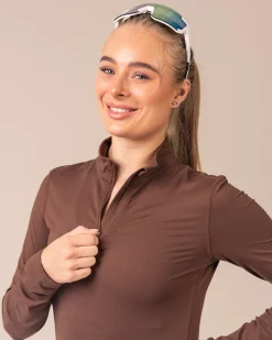 Essential 1/4 Zip + Second Skin Pocket Tights Brown Pine SET