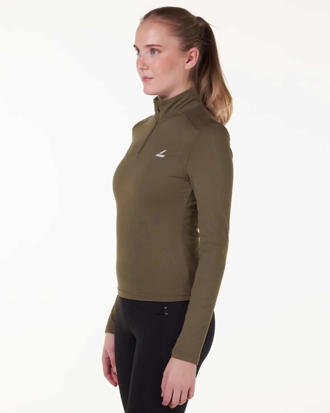 Essential 1/4 Zip Sweater Green Burnt