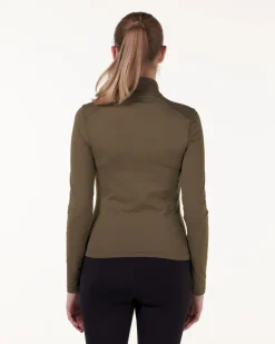 Essential 1/4 Zip Sweater Green Burnt