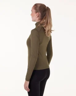 Essential 1/4 Zip Sweater Green Burnt
