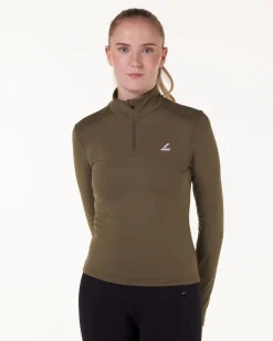 Essential 1/4 Zip Sweater Green Burnt