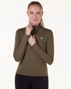 Essential 1/4 Zip Sweater Green Burnt