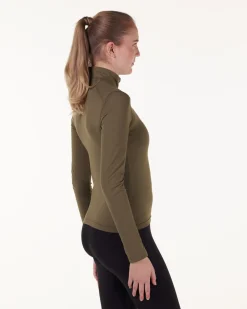 Essential 1/4 Zip Sweater Green Burnt