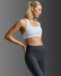 Form Racerback Medium Impact Bra White/White