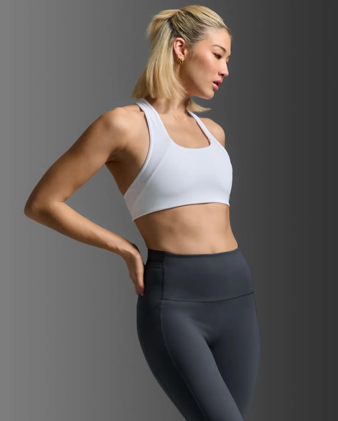 Form Racerback Medium Impact Bra White/White