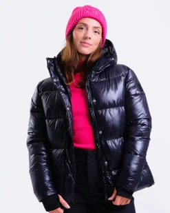 Glow Oversized Puffer Jacket Black/Navy