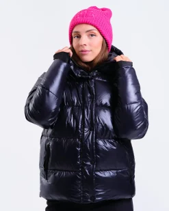 Glow Oversized Puffer Jacket Black/Navy