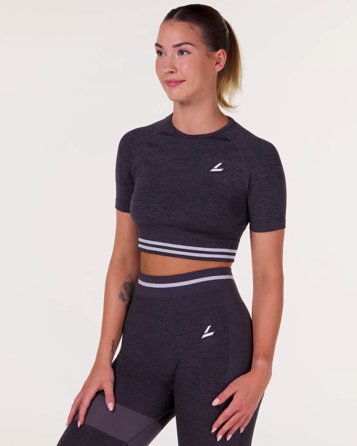 Gravity Logo Seamless Tights Grey Iron Marl