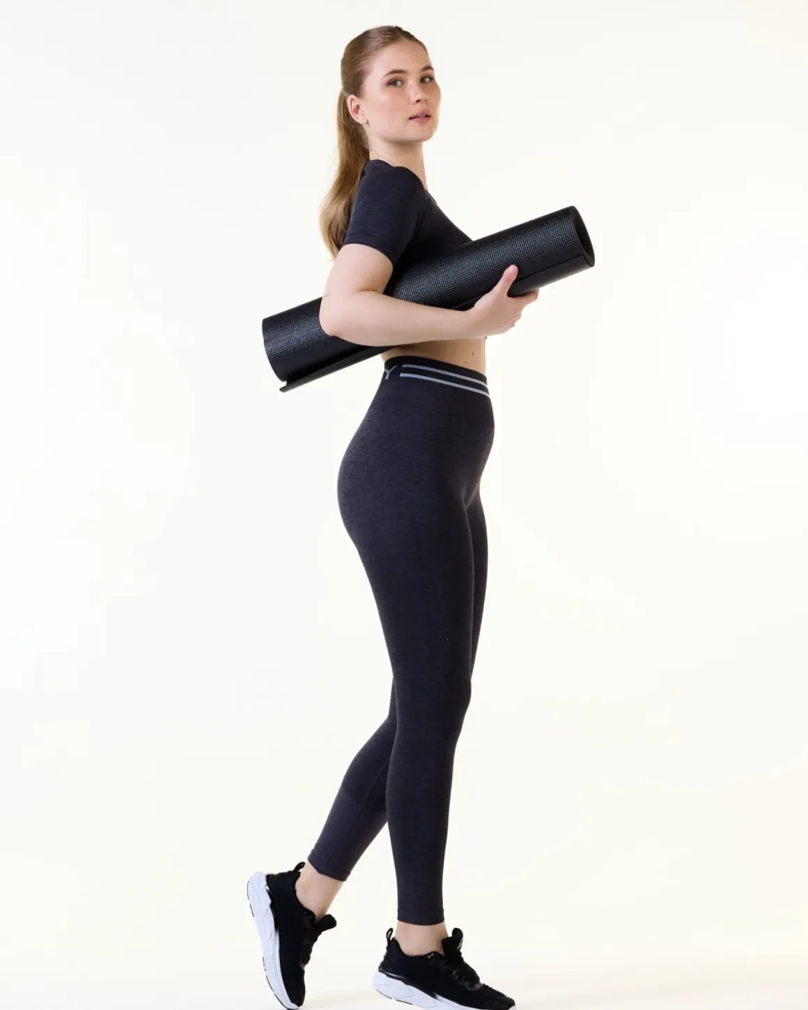 Gravity Logo Seamless Tights Grey Iron Marl