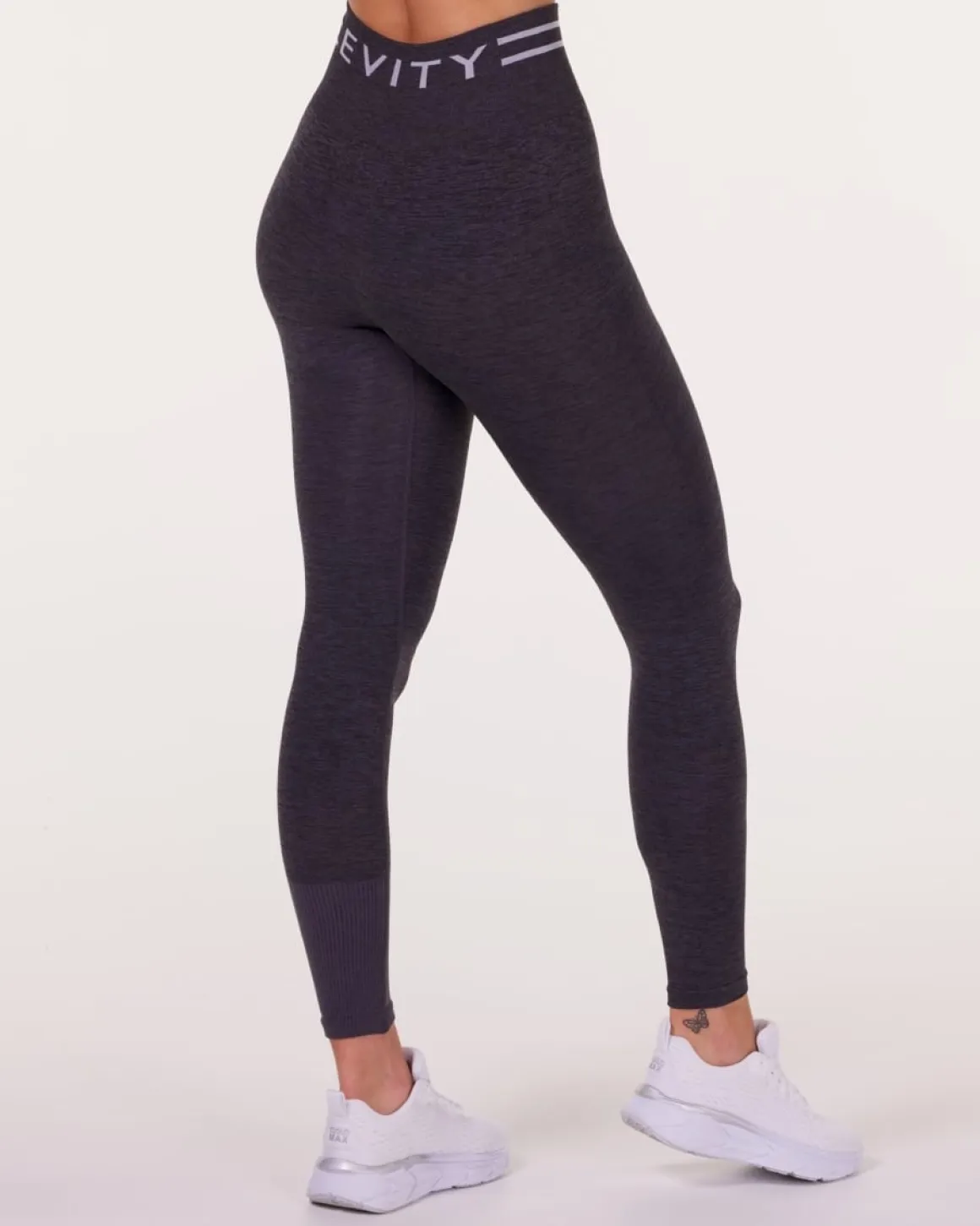 Gravity Seamless Crop Tee + Tights Grey Iron Marl