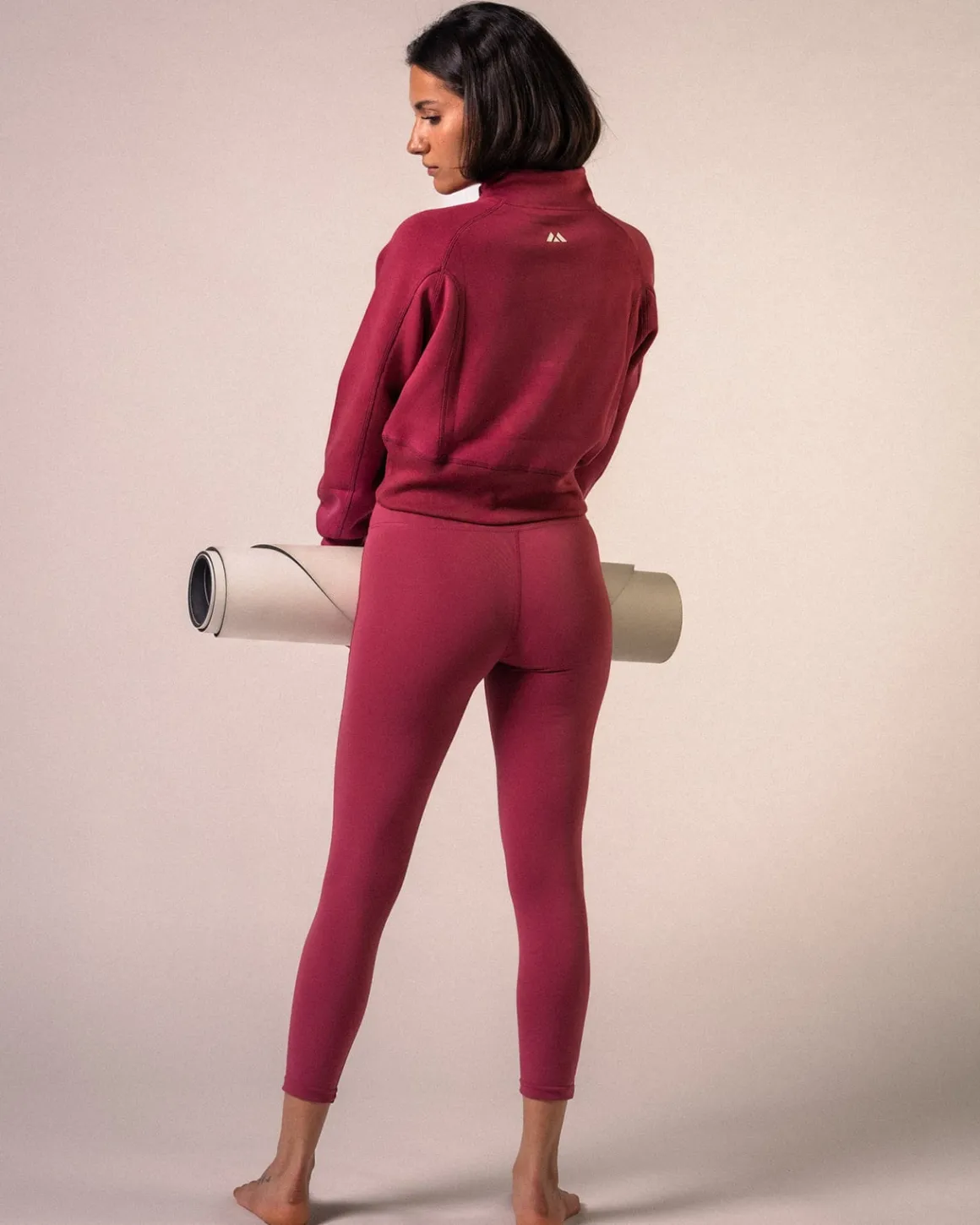 Half Zip Cropped Sweatshirt Dry Rose