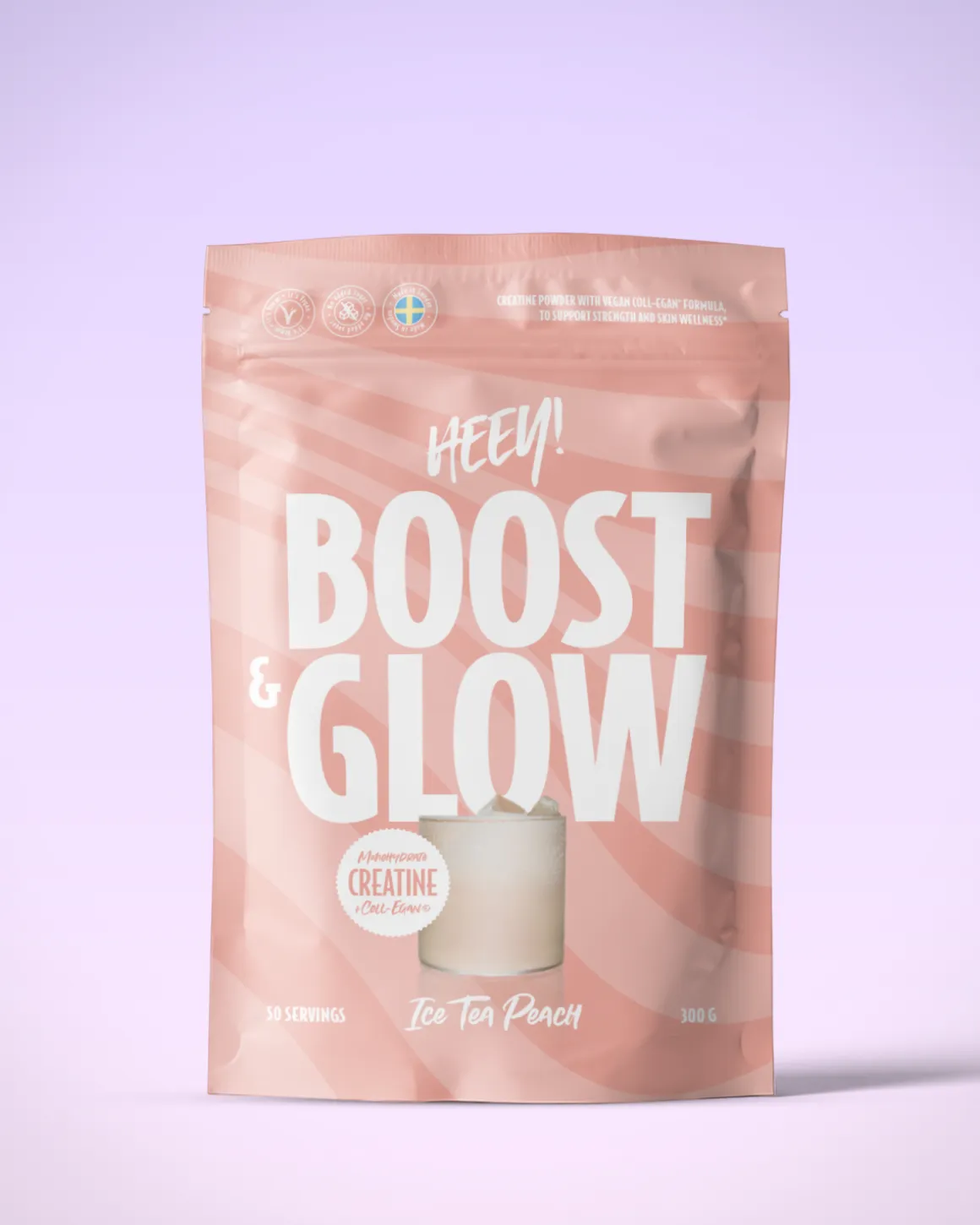 Heey! Boost & Glow Creatine + Collegan Ice Tea Peach 300g