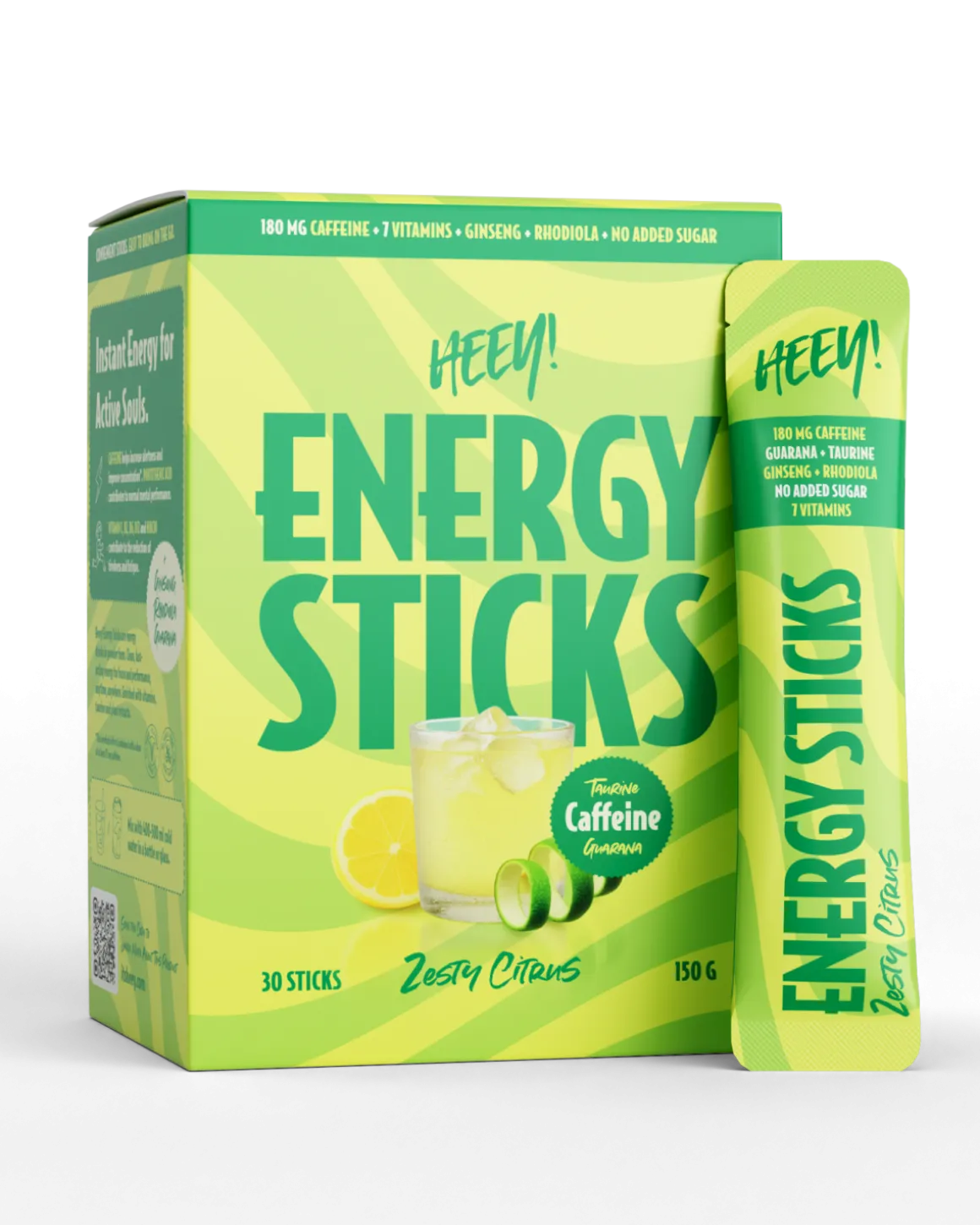 Heey! Energy Sticks Koffein + Guarana Zesty Citrus 30x5g