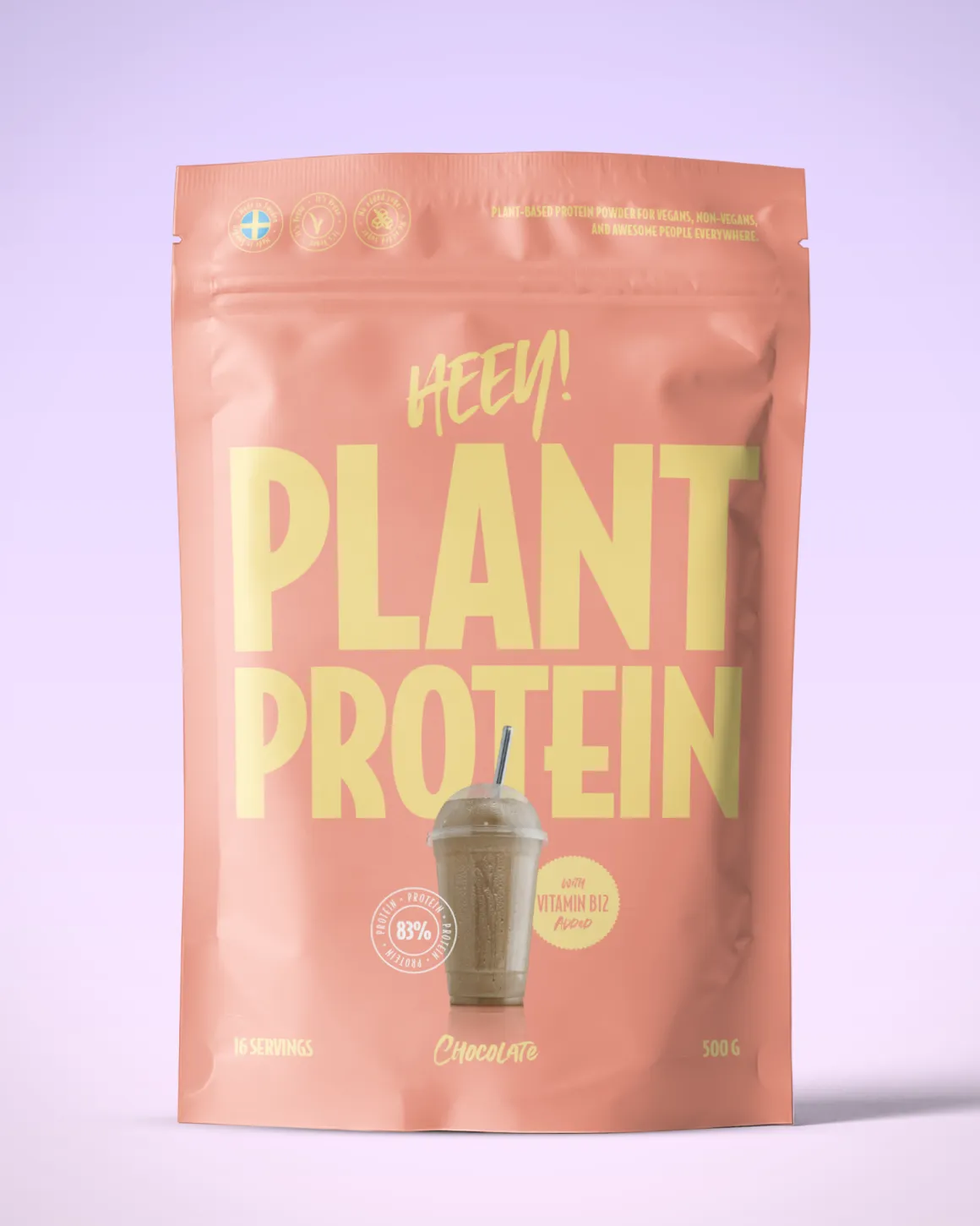 Heey! Vegan Plant Protein Chocolate 500g og Boost & Glow Creatine + Collegan Lemon 300g