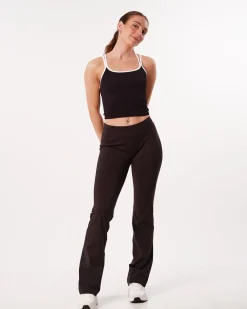 Hero Low Rise Flare Pants & Perfect Rib Crop Top Black/White SETT