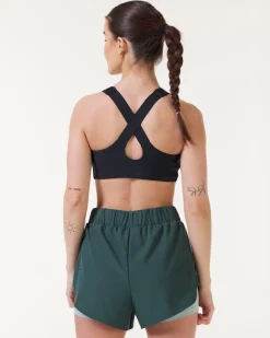 High Support Front Zip Bra Black