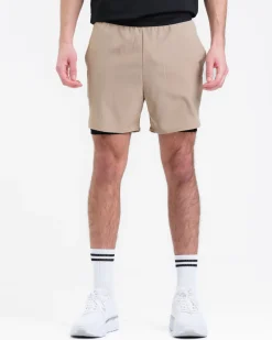 Hybrid 2-1 Pocket Shorts M Beige Dune