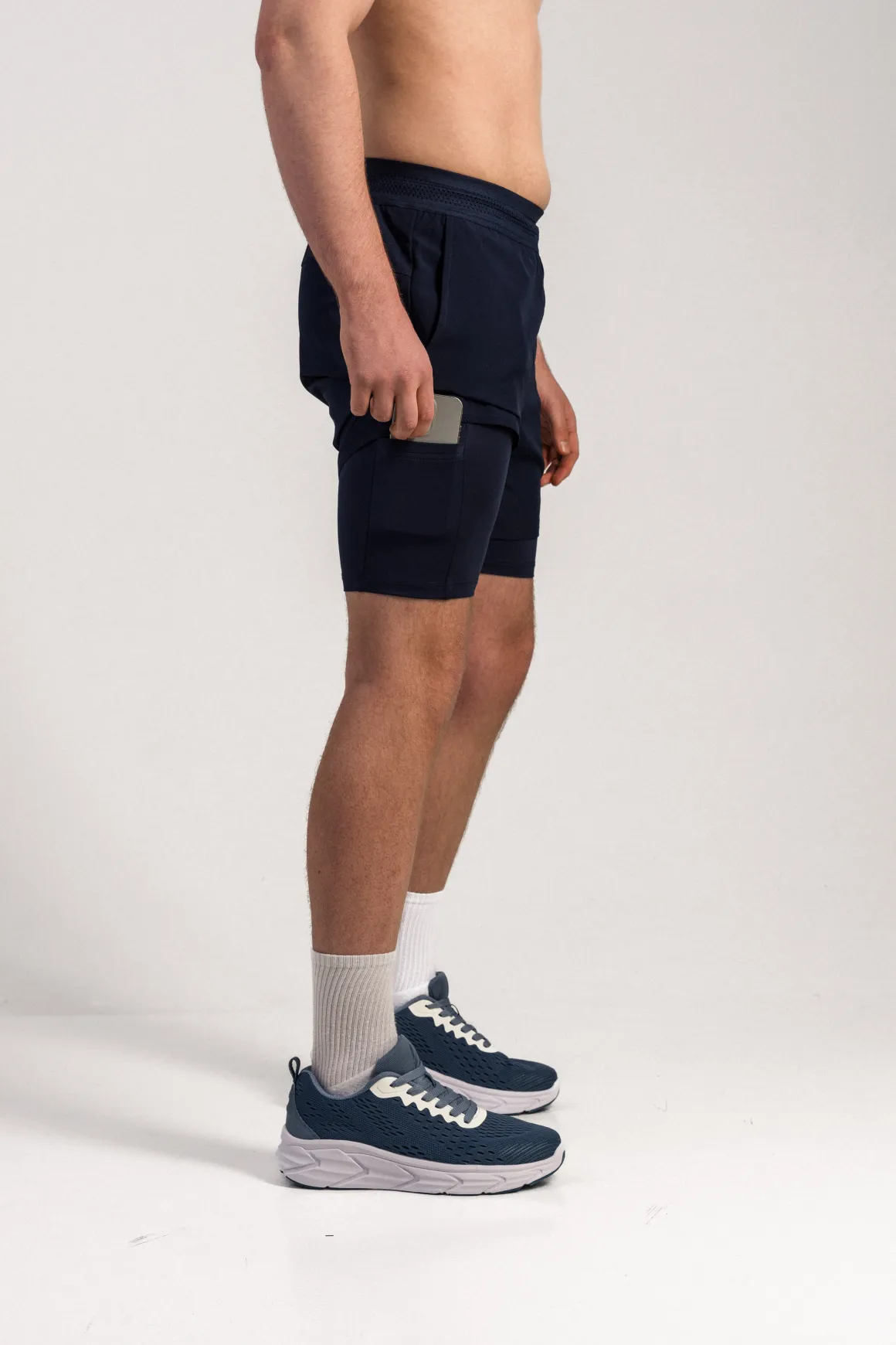 Hybrid 2-1 Pocket Shorts M Blue Navy/Blue