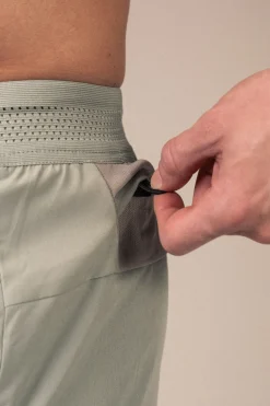 Hybrid 2-1 Pocket Shorts M Green Slate