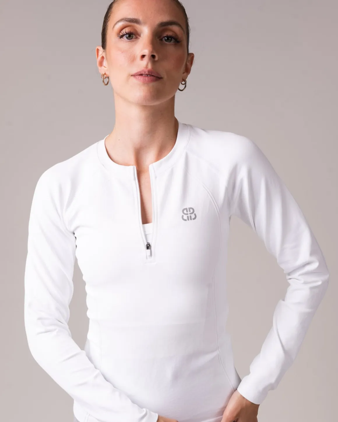 Hyper 1/2 Zip Sweater White