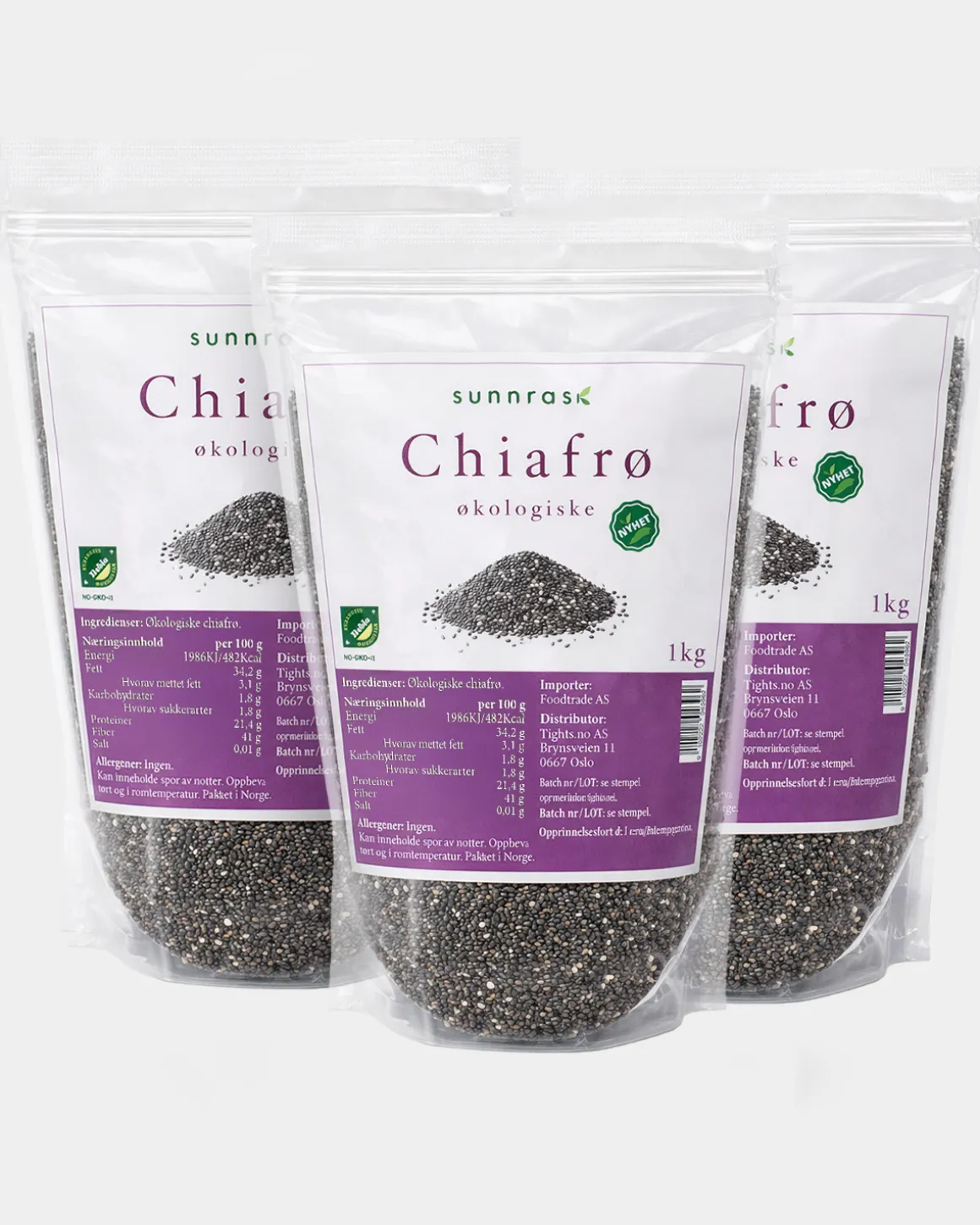 Økologiske Chiafrø 3x1kg