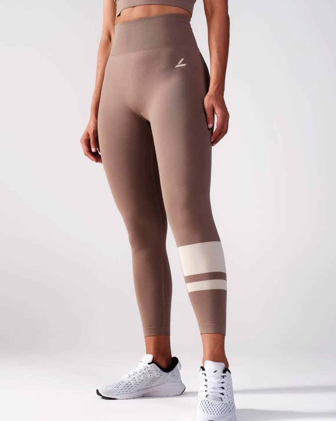 LEVITY Block Tights Beige + Grey 2-PACK