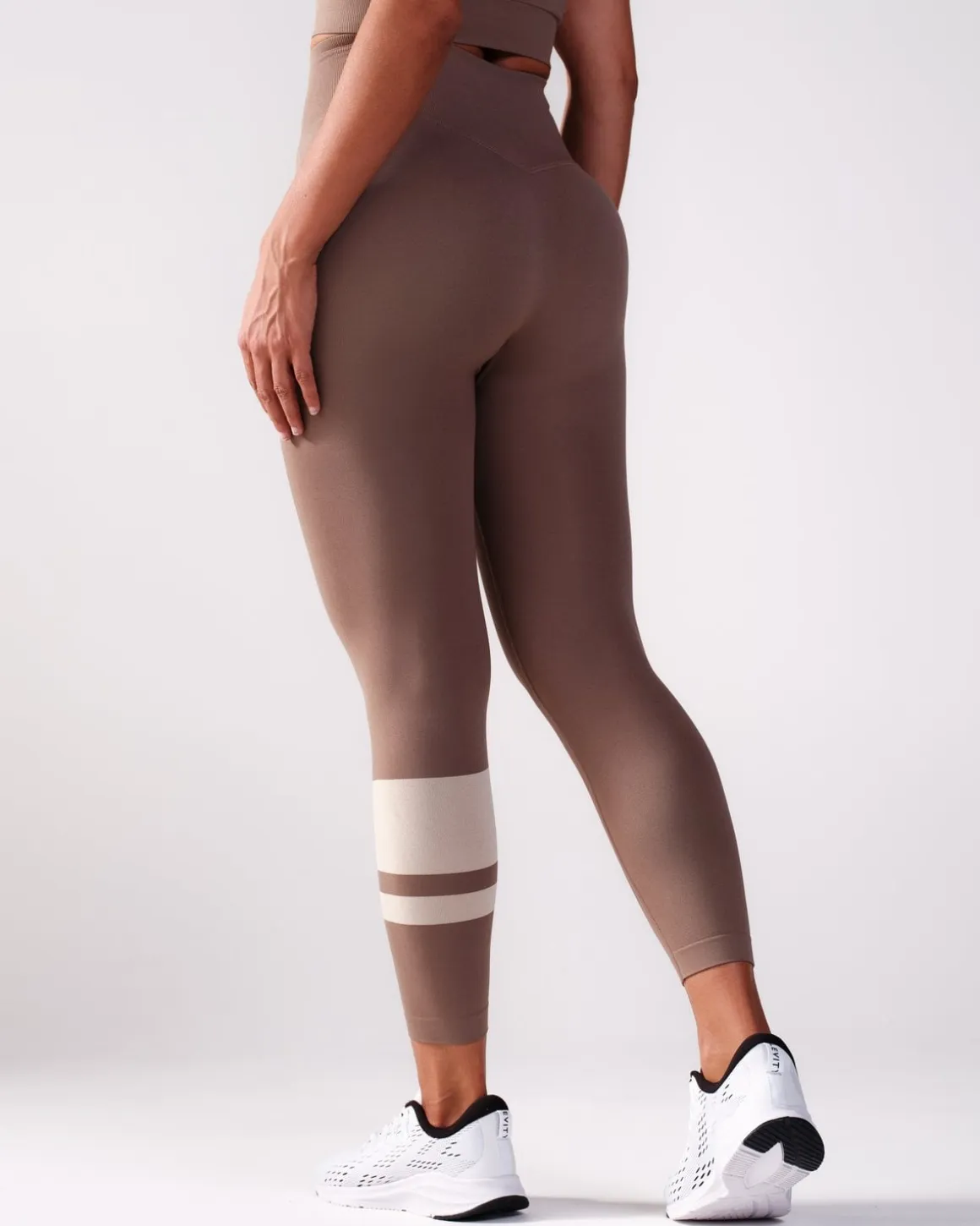LEVITY Block Tights Beige + Grey 2-PACK