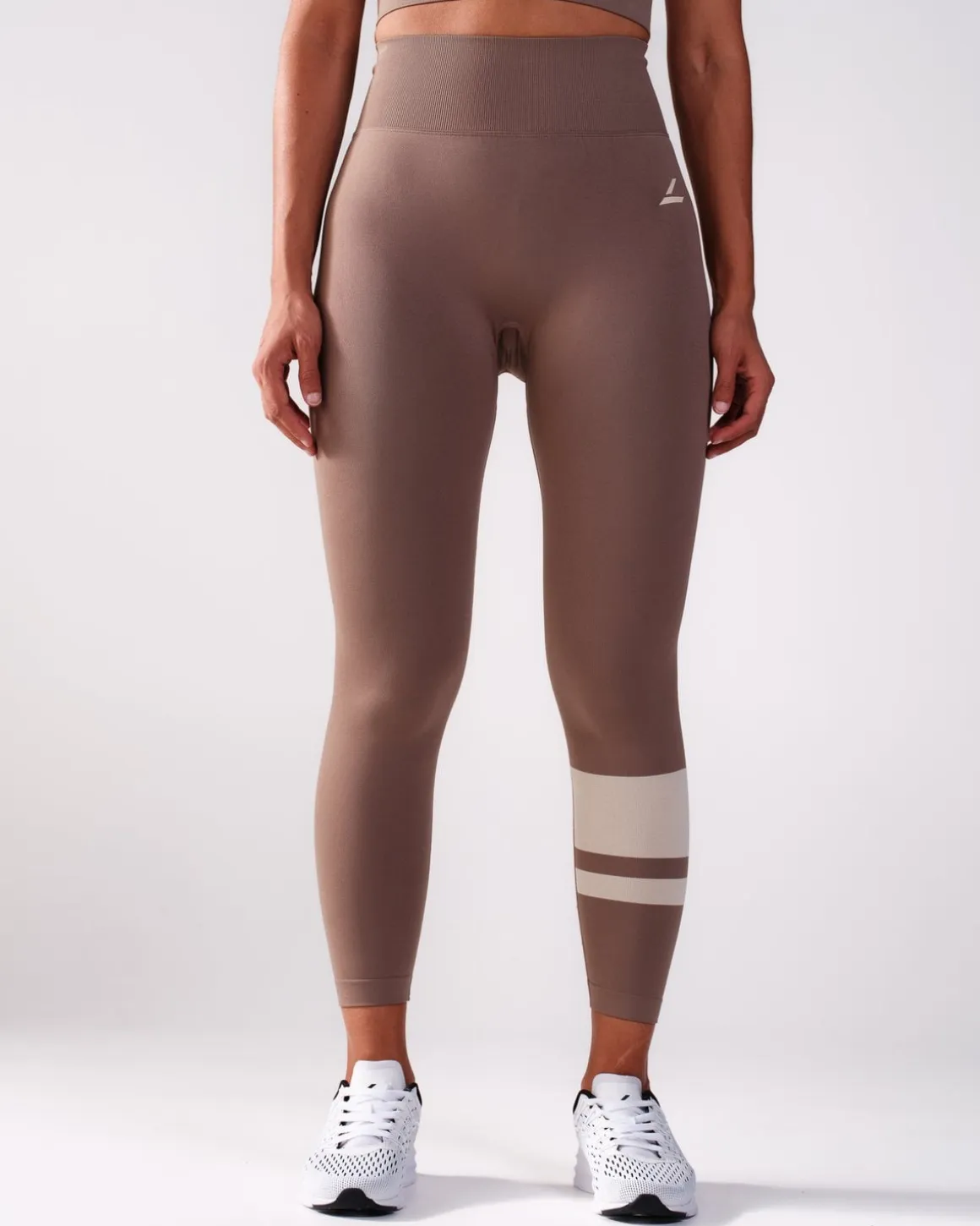 LEVITY Block Tights Beige + Grey 2-PACK