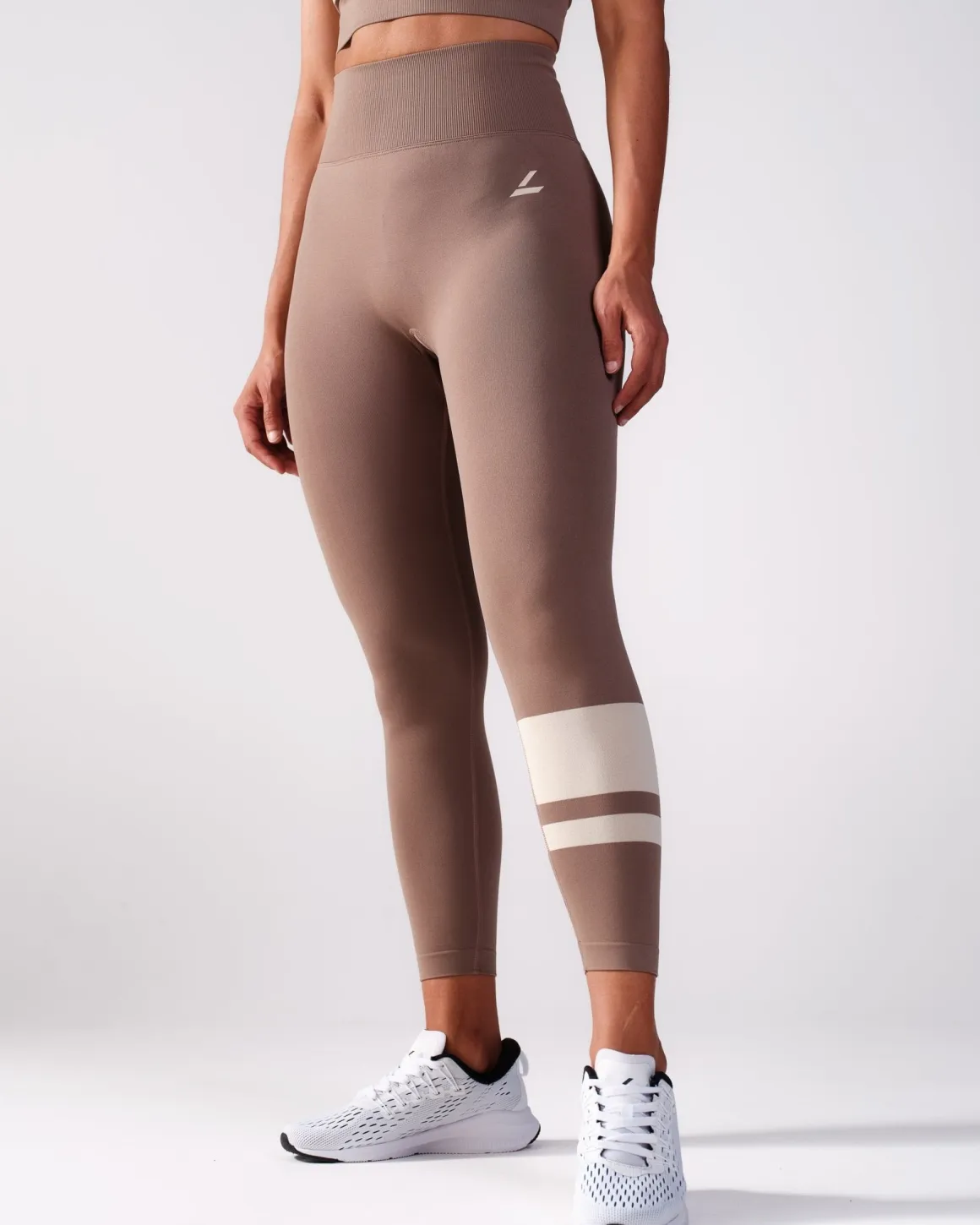 LEVITY Block Tights Beige + Grey 2-PACK