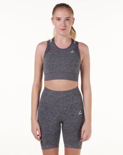 LEVITY Solar Cut Out Seamless Bra + Shorts Grey SET