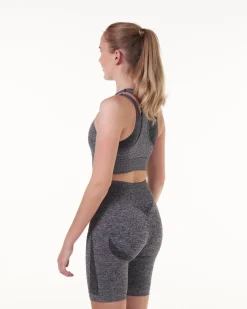LEVITY Solar Cut Out Seamless Bra + Shorts Grey SET