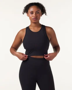 Line Up Crop Tank Black
